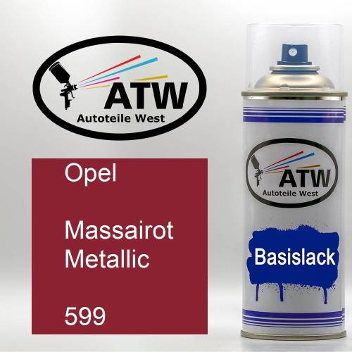 Opel, Massairot Metallic, 599: 400ml Sprühdose, von ATW Autoteile West.